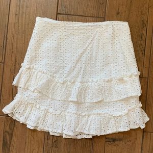 White impeccable pig eyelet skirt